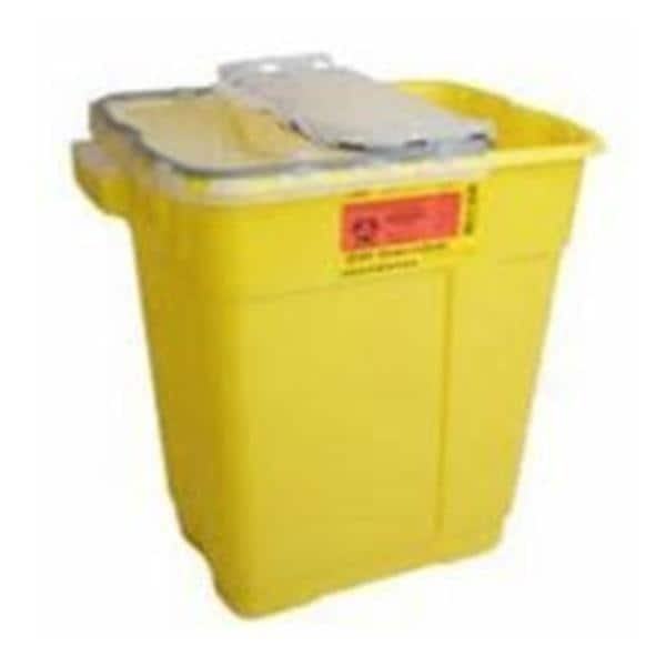 Sharps Container 5gal Clear/Yellow 7-1/2x10-1/2x18" Vrt Entr Fnl/Cp Plstc 8/Ca
