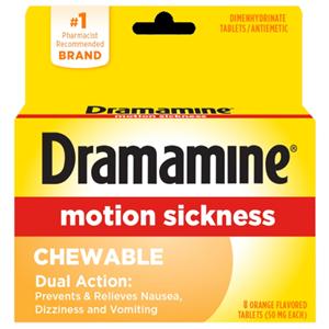 Dramamine Chewable Tablets 50mg Orange 8/Bx