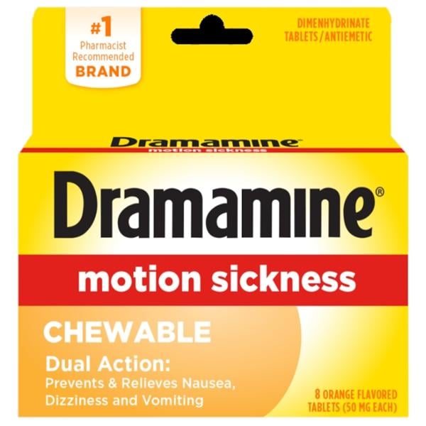 Dramamine Chewable Tablets 50mg Orange 8/Bx