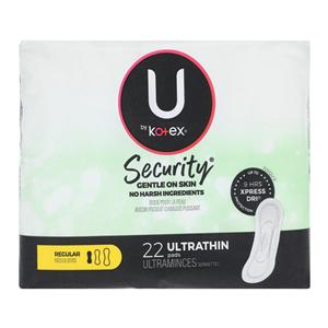 U by Kotex Menstrual Pad Regular Moderate White Disposable Fragrance Free 22/Pk, 8 PK/CA