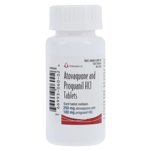 Atovaquone/Proguanil Tablets 250mg/100mg Bottle 100/Bottle Each