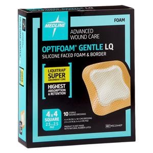 Optifoam Gentle Silicone/Foam Border Dressing 4x4" Sterile Adhesive LF