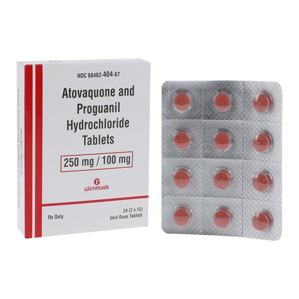 Atovaquone/Proguanil Tablets 250mg/100mg Unit Dose 24/Package Each