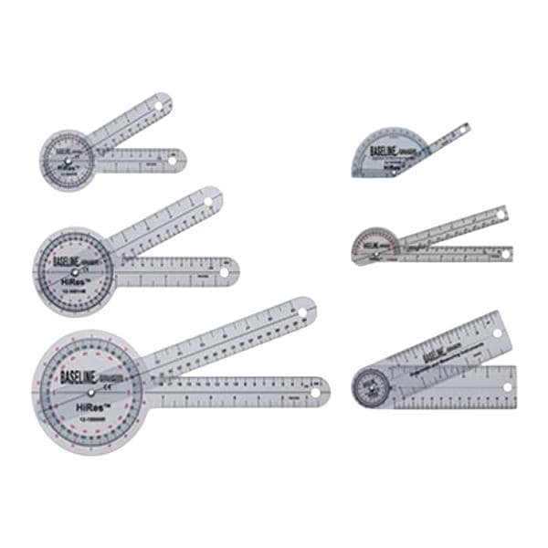 Baseline HiRes ROM Goniometer 6 Piece Set Joint 360 Degree Range