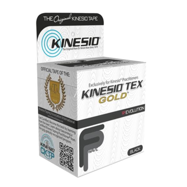 Kinesio Tex Gold FP Kinesiology Tape Cotton 2"x5.5yd Black Ea