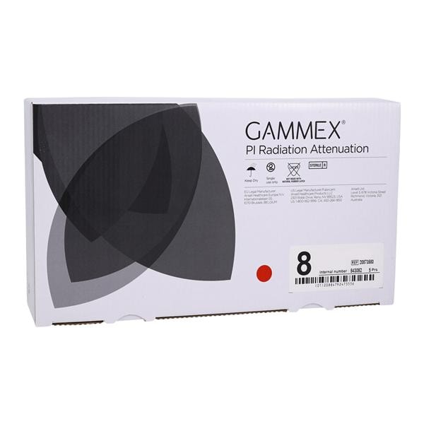 GAMMEX PI Radiation Attenuation Polyisoprene Surgical Gloves 8 Black 5Pr/Ca