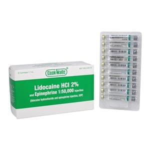 Cook Waite Lidocaine HCl 2% Epinephrine 1:50,000 1.7 mL 50/Bx
