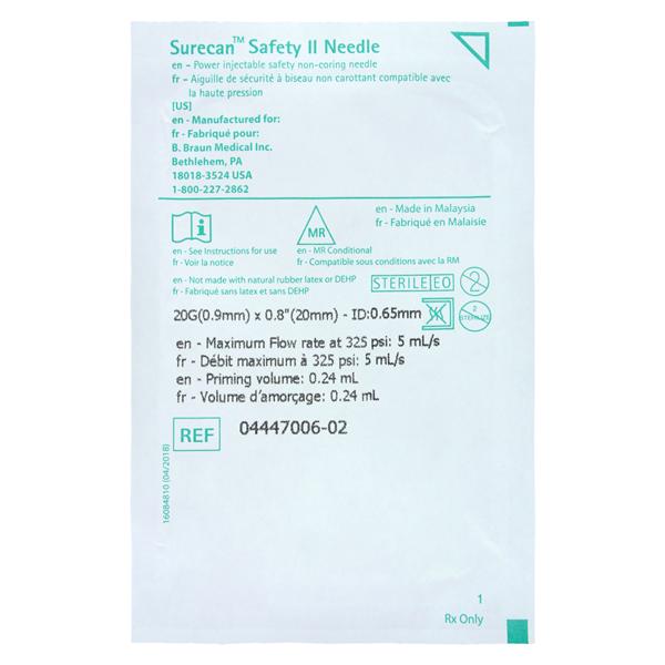 Surecan Safety II Access Needle 20gx0.8" Safety 100/Ca