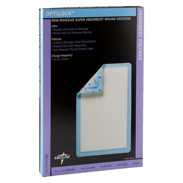 Optilock Polymer Dressing 8x12" Non-Adhesive Super Absorbent
