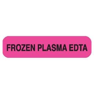Lab Label "FROZEN Plasma EDTA" Pink 1.625x.375" 1000/Pk
