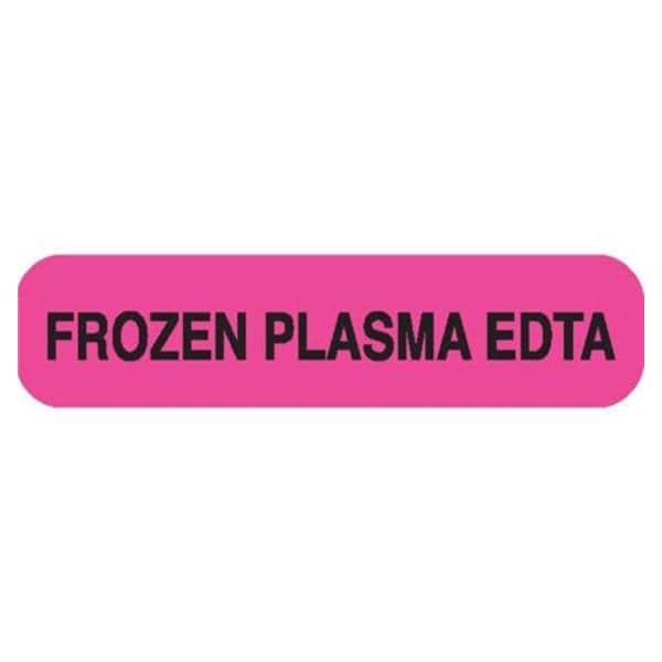 Lab Label "FROZEN Plasma EDTA" Pink 1.625x.375" 1000/Pk