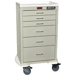 Mini24 Procedure Cart 29.25x22x42.75" 5" Caster (6) Drawer Elctrnc Psh Btn Lk