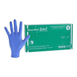velvet Nitrile Exam Gloves Small Violet Blue Non-Sterile