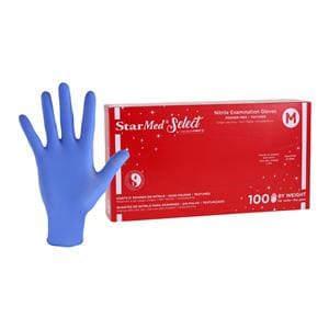 velvet Nitrile Exam Gloves Medium Violet Blue Non-Sterile
