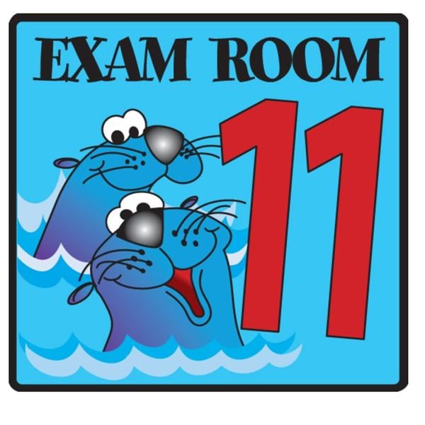Exam Room 11 Sign Flat Surface Mount Seal Ea