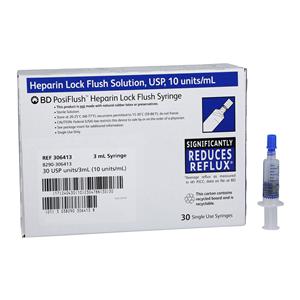 Heparin Flush IV Flush Solution 10u/mL PosiFlush Prefilled Syringe 3mL 480/Case