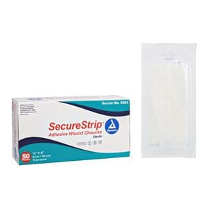 Secure Strip Wound Closure Strip Non-Woven 1/4x4" Porous White 50/Bx
