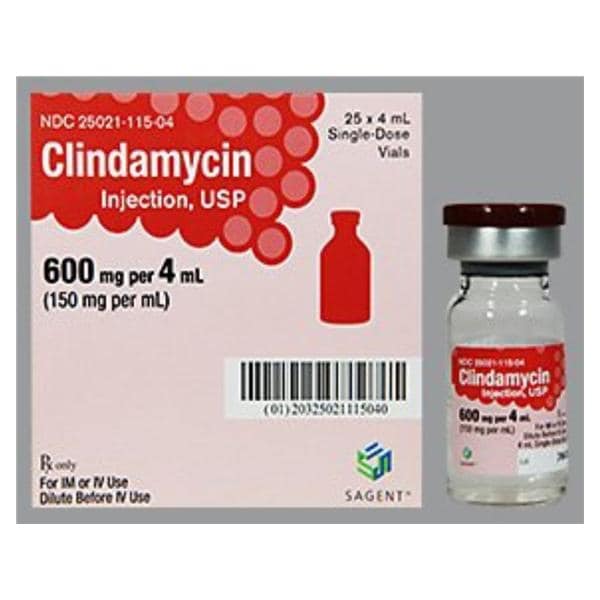 Clindamycin Phosphate Injection 150mg/mL SDV 4mL 25/Bx