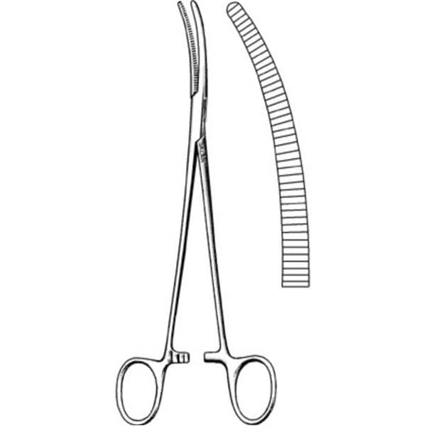 Vanderbilt Hemostatic Forceps Curved 8-1/2" Stainless Steel Non-Sterile Ea