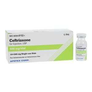 Ceftriaxone Sodium Injection 500mg/vl Powder SDV 10/Package