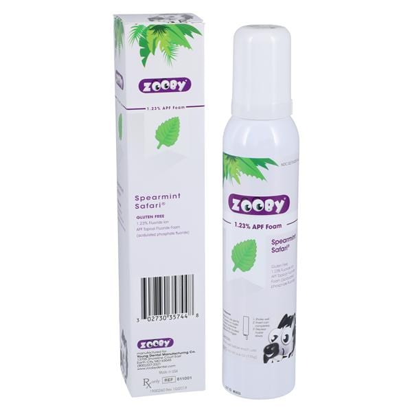 Zooby Fluoride Foam 1.23% APF Spearmint Safari 4.4oz/Bt