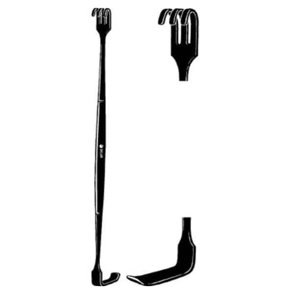 Sklar Black Laser Senn Double Ended Retractor 6 SS/Plmr Ct NS Rsbl Ea