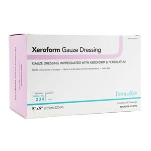 Xeroform Ptrltm/Xrfrm/BTP Gauze Dressing 5x9 Strl Rect Imprgntd OffWht/Yw LF
