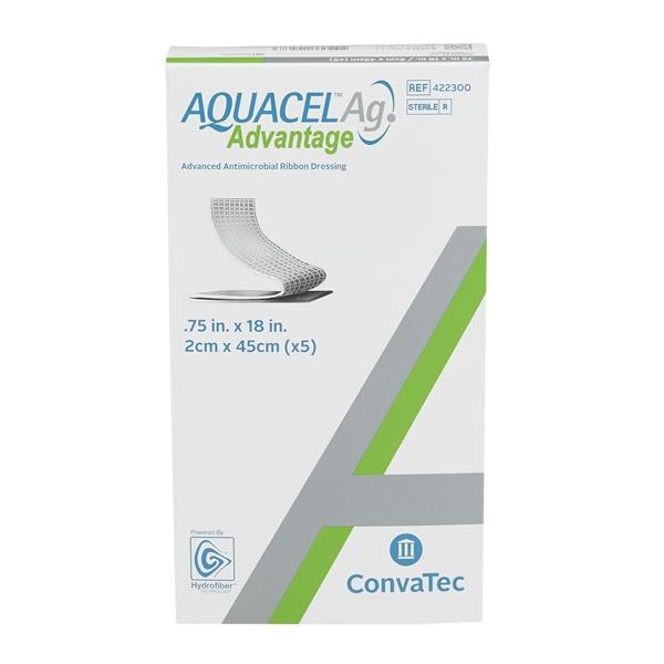 Aquacel Ag Advantage Hydrofiber Wound Dressing 18x0.75" Sterile Ribbon NAdhs
