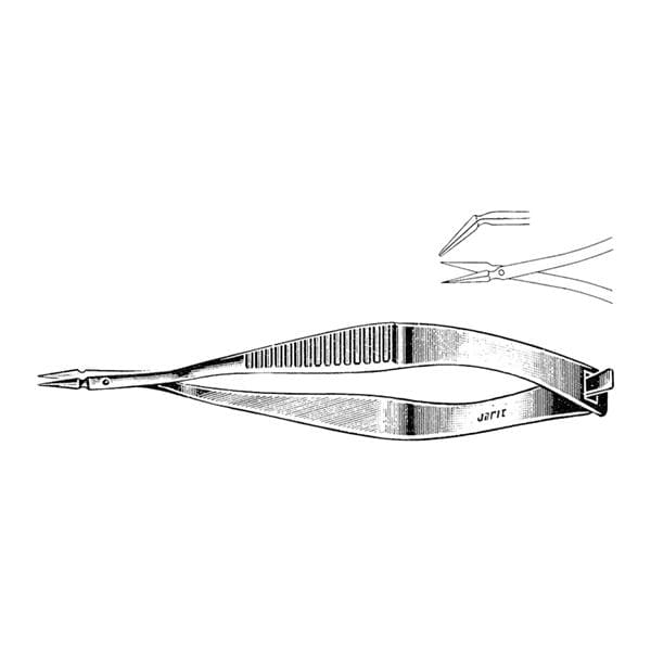 Vannas Capsulotomy Scissors Angled on Flat 3-1/4" Stainless Steel NS Rsbl Ea