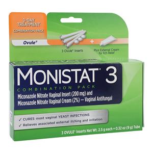 Monistat 3-Day Combination Pack 3/Bx, 12 BX/CA