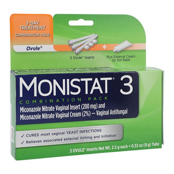 Monistat 3-Day Combination Pack 3/Bx, 12 BX/CA