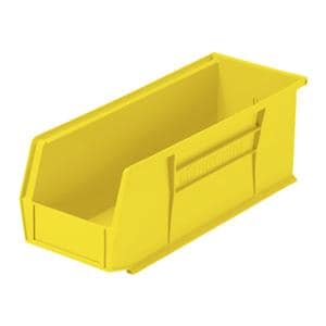 Super Tough Storage Bin Yellow Polymer w/ Large Front Label Slot 14.75x5.5x5 Ea