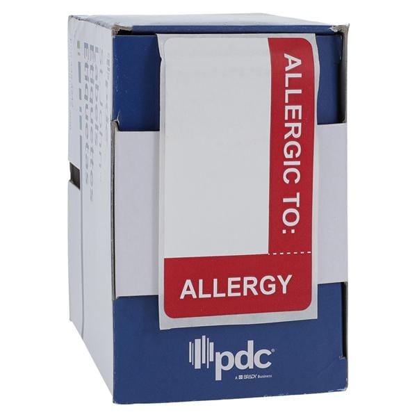 Label Wraparound Paper Allergic To White/Red 3x1-3/4" 500/Rl