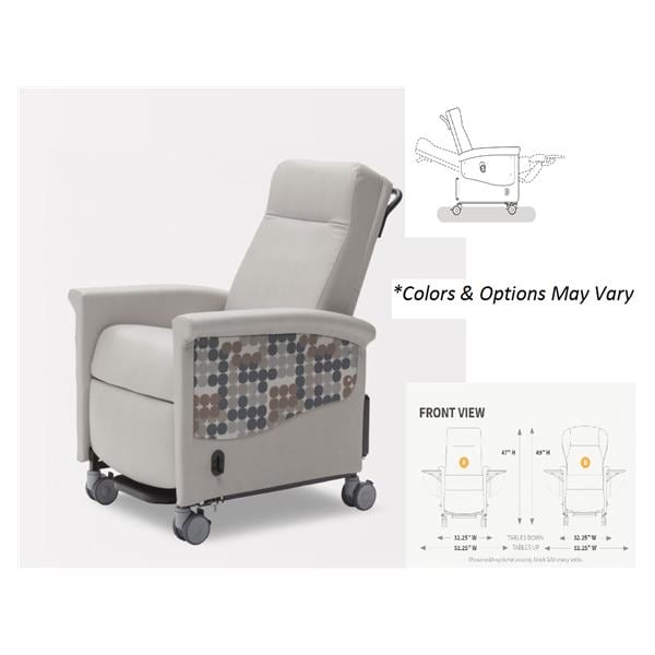 alo Transporter Recliner Powder-Coated Steel Frame 500lbs Capacity Power Stn Ea