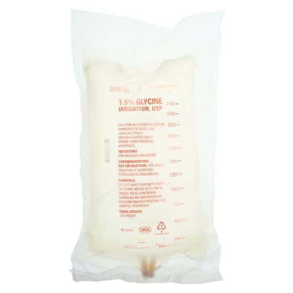 Irrigation Solution Glycine 1.5% 3000mL Bag 4/Ca