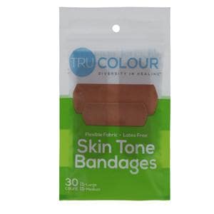 Adhesive Bandage Cotton/Fabric Large Olive/Moderate Brown Sterile 30/Bg