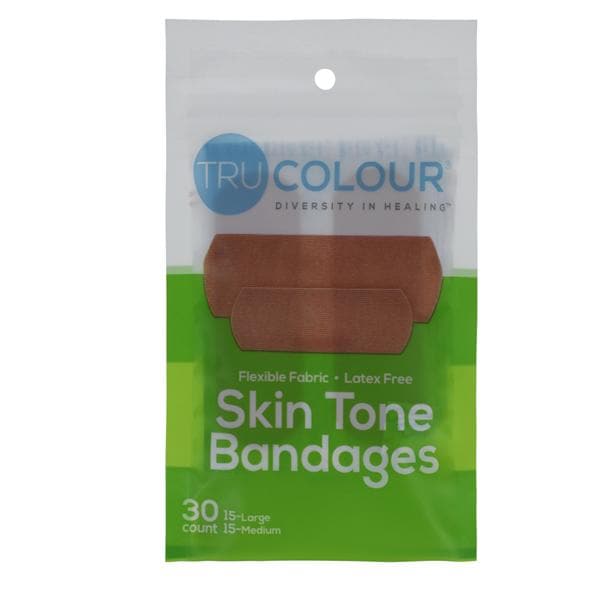 Adhesive Bandage Cotton/Fabric Large Olive/Moderate Brown Sterile 30/Bg