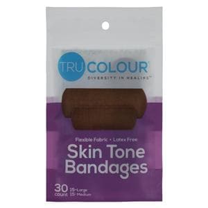 Adhesive Bandage Cotton/Fabric Large Dark Brown/Black Sterile 30/Bg