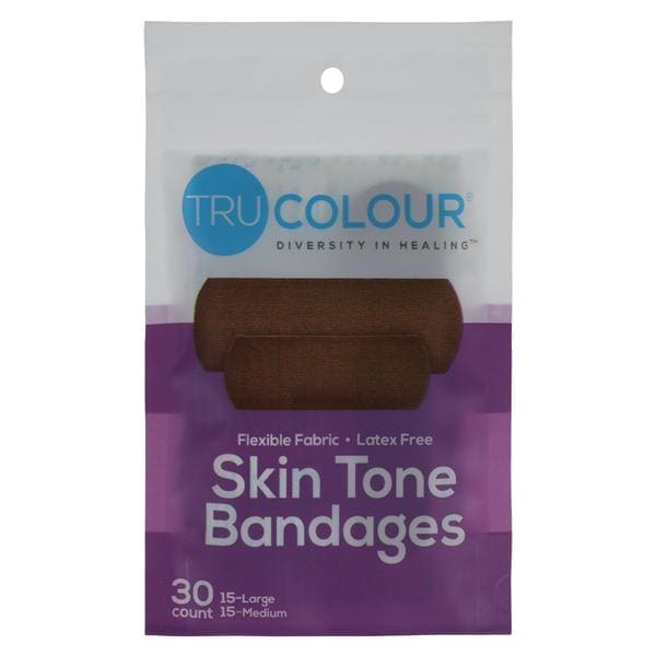 Adhesive Bandage Cotton/Fabric Large Dark Brown/Black Sterile 30/Bg
