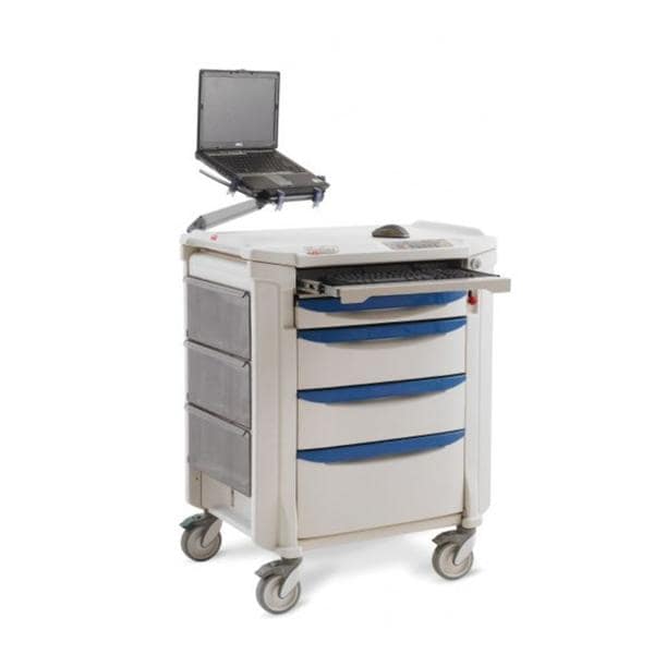 Flexline Computer Cart (4) 5" Caster/2 Locking (4) Drawer Key Lock