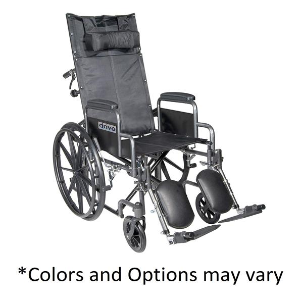 Silver Sport Reclining Wheelchair 300lb Capacity Adult