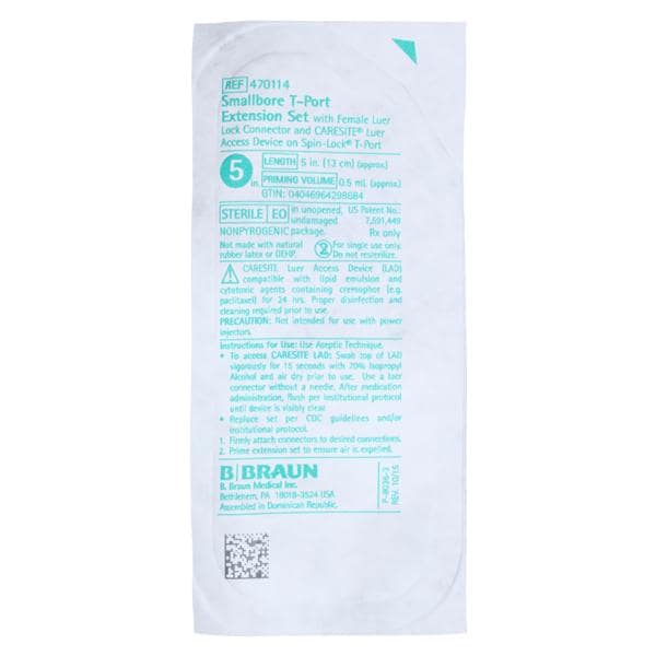 Caresite Small Bore Extension Set 5" 100/Ca