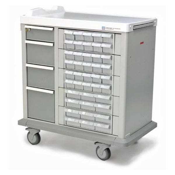Medication Cart 20x39x43" 5" Caster (4) Drawer Lock