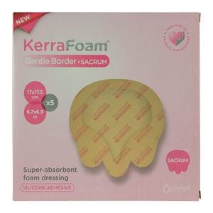 KerraFoam Foam Gentle Border Dressing 7x7" 5 Layer Strl Sm Slcn Adh Bge Spr Abs