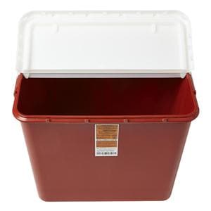 Sharps Container 10gal Red 26.2x24.3x15.9" Hinged Lid Locking Lid Plastic 6/Ca