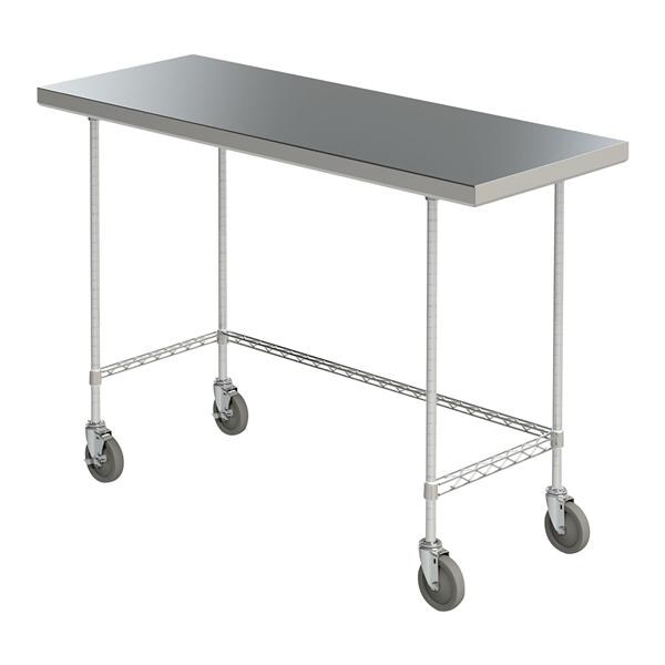 Mobile Worktable 600lb Capacity 24x36x34" Stainless Steel Ea