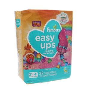 Pampers Easy Ups Training Underwear Moderate Girl 3T-4T 22/Pk, 4 PK/CA