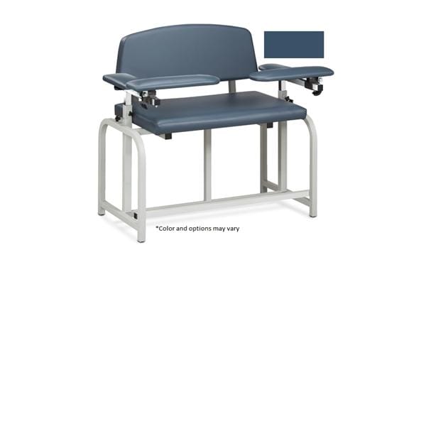Lab X Series Blood Draw Chair Royal Blue Tubular Steel Frame 700lb Capacity Ea
