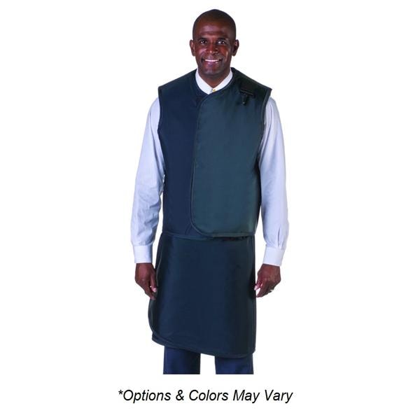 XRy/Prtctv Apron/Vest Nvy Bl Adlt M Wrap-Around Ld Vst 26x25"/Aprn 22.5x47-50 Ea