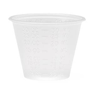 Medicine Graduated Cup Plastic Clear 1 oz Disposable 100/Pk